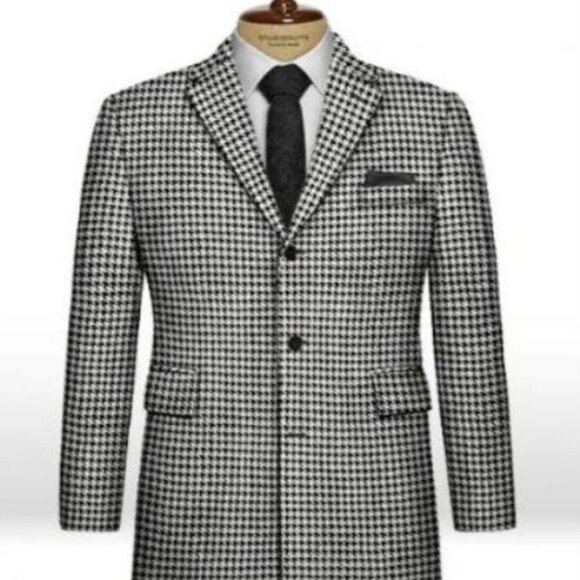 Houndstooth Overcoat - Houndstooth Topcoat - Houndstooth Checker Car Coat - Six - Picture 1 of 2